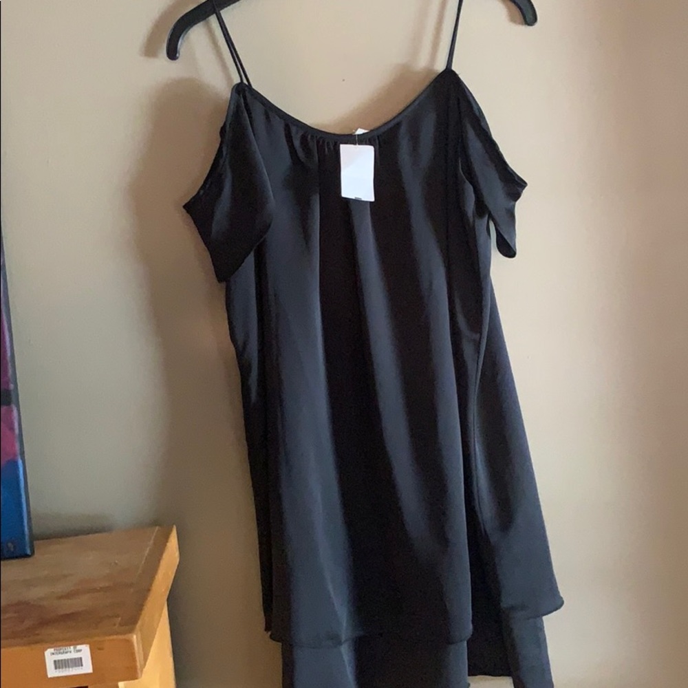 Tyche black cold shoulder blouse